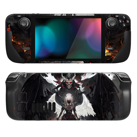 PlayVital Full Set Protective Skin Decal for Steam Deck, Custom Stickers Vinyl Cover for Steam Deck Handheld Gaming PC - Darkness Angel - SDTM068