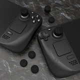 PlayVital Diamond Grain & Crack Bomb Design Ergonomic Stick Caps Thumb Grips for Steam Deck LCD & OLED, for PS Portal Remote Player with 3 Height Convex and Concave - Black - YFSDM039