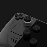 PlayVital Diamond Grain & Crack Bomb Design Ergonomic Stick Caps Thumb Grips for Steam Deck LCD & OLED, for PS Portal Remote Player with 3 Height Convex and Concave - Black - YFSDM039
