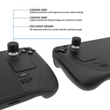 PlayVital Diamond Grain & Crack Bomb Design Ergonomic Stick Caps Thumb Grips for Steam Deck LCD & OLED, for PS Portal Remote Player with 3 Height Convex and Concave - Black - YFSDM039