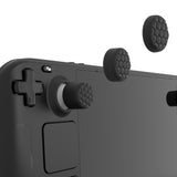 PlayVital Diamond Grain & Crack Bomb Design Ergonomic Stick Caps Thumb Grips for Steam Deck LCD & OLED, for PS Portal Remote Player with 3 Height Convex and Concave - Black - YFSDM039