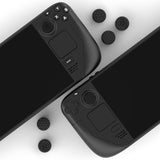 PlayVital Diamond Grain & Crack Bomb Design Ergonomic Stick Caps Thumb Grips for Steam Deck LCD & OLED, for PS Portal Remote Player with 3 Height Convex and Concave - Black - YFSDM039