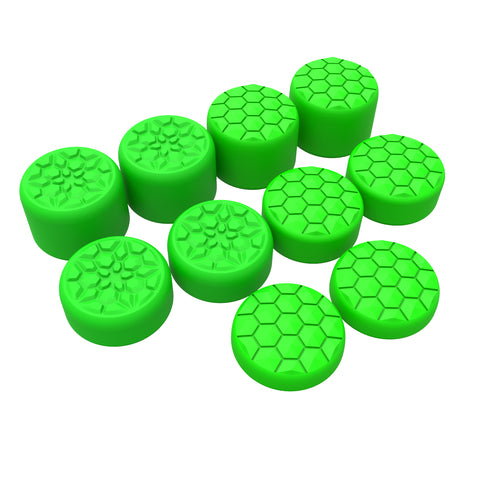 PlayVital Diamond Grain & Crack Bomb Design Ergonomic Stick Caps Thumb Grips for Steam Deck LCD & OLED, for PS Portal Remote Player with 3 Height Convex and Concave - Green - YFSDM041