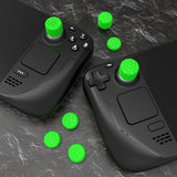 PlayVital Diamond Grain & Crack Bomb Design Ergonomic Stick Caps Thumb Grips for Steam Deck LCD & OLED, for PS Portal Remote Player with 3 Height Convex and Concave - Green - YFSDM041
