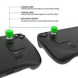 PlayVital Diamond Grain & Crack Bomb Design Ergonomic Stick Caps Thumb Grips for Steam Deck LCD & OLED, for PS Portal Remote Player with 3 Height Convex and Concave - Green - YFSDM041