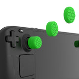 PlayVital Diamond Grain & Crack Bomb Design Ergonomic Stick Caps Thumb Grips for Steam Deck LCD & OLED, for PS Portal Remote Player with 3 Height Convex and Concave - Green - YFSDM041