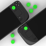 PlayVital Diamond Grain & Crack Bomb Design Ergonomic Stick Caps Thumb Grips for Steam Deck LCD & OLED, for PS Portal Remote Player with 3 Height Convex and Concave - Green - YFSDM041