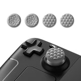 PlayVital Thumb Grip Caps for Steam Deck LCD, for PS Portal Remote Player Silicone Thumbsticks Grips Joystick Caps for Steam Deck OLED - Diamond Grain & Crack Bomb Design - Cool Gray - YFSDM050