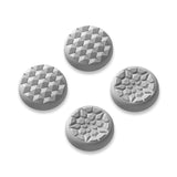 PlayVital Thumb Grip Caps for Steam Deck LCD, for PS Portal Remote Player Silicone Thumbsticks Grips Joystick Caps for Steam Deck OLED - Diamond Grain & Crack Bomb Design - Cool Gray - YFSDM050