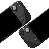 PlayVital Thumb Grip Caps for Steam Deck LCD, for PS Portal Remote Player Silicone Thumbsticks Grips Joystick Caps for Steam Deck OLED - Diamond Grain & Crack Bomb Design - Cool Gray - YFSDM050