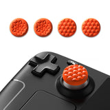 PlayVital Thumb Grip Caps for Steam Deck LCD, for PS Portal Remote Player Silicone Thumbsticks Grips Joystick Caps for Steam Deck OLED - Diamond Grain & Crack Bomb Design - Orange - YFSDM051