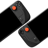 PlayVital Thumb Grip Caps for Steam Deck LCD, for PS Portal Remote Player Silicone Thumbsticks Grips Joystick Caps for Steam Deck OLED - Diamond Grain & Crack Bomb Design - Orange - YFSDM051