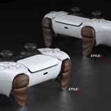 PlayVital DUNE 2 Pairs Trigger Stop Shoulder Buttons Extension Kit for ps5 Controller, Stopper Bumper Trigger Extenders for PS Portal, Game Improvement Adjusters for ps5 Edge Controller - Wood Grain - YCPFS002