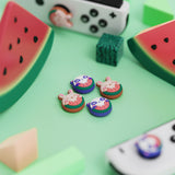 PlayVital Joystick Caps for Nintendo Switch, Thumbstick Caps for Switch Lite, Analog Cover for Switch OLED Joycon Thumb Grip Caps for Switch & Switch Lite & Switch OLED - Melon Sweeties Duo - NJM1197
