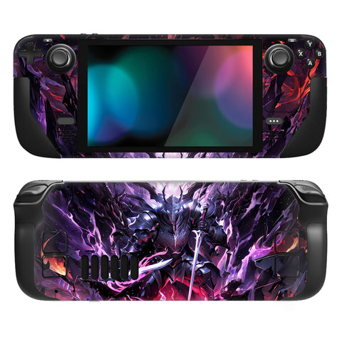 PlayVital Full Set Protective Skin Decal for Steam Deck LCD, Custom Stickers Vinyl Cover for Steam Deck OLED - Evil Knight - SDTM066
