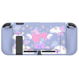 PlayVital Fantasy Bunny & Bear Protective Case for NS, Soft TPU Slim Case Cover for NS Joycon Console with Colorful ABXY Direction Button Caps - NTU6024G2