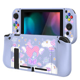 PlayVital Fantasy Bunny & Bear Protective Case for NS, Soft TPU Slim Case Cover for NS Joycon Console with Colorful ABXY Direction Button Caps - NTU6024G2