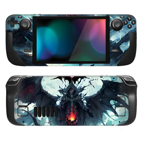 PlayVital Full Set Protective Skin Decal for Steam Deck LCD, Custom Stickers Vinyl Cover for Steam Deck OLED - Field of Devil - SDTM071