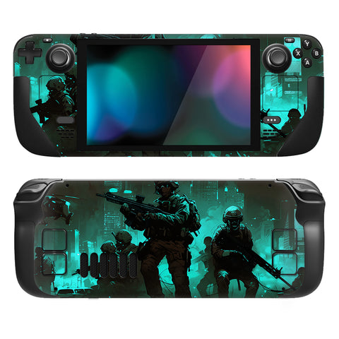 PlayVital Full Set Protective Skin Decal for Steam Deck, Custom Stickers Vinyl Cover for Steam Deck Handheld Gaming PC - Fearlessness - SDTM083