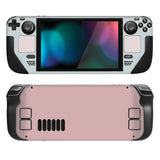 PlayVital Full Set Protective Skin Decal for Steam Deck LCD, Custom Stickers Vinyl Cover for Steam Deck OLED - Pale Series - Mist Grey & Pink #1 - SDTM086