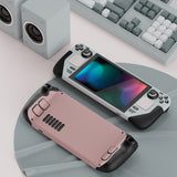 PlayVital Full Set Protective Skin Decal for Steam Deck, Custom Stickers Vinyl Cover for Steam Deck Handheld Gaming PC - Pale Series - Mist Grey & Pink #1 - SDTM086