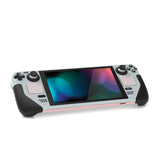 PlayVital Full Set Protective Skin Decal for Steam Deck, Custom Stickers Vinyl Cover for Steam Deck Handheld Gaming PC - Pale Series - Mist Grey & Pink #1 - SDTM086