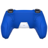 PlayVital Futuristic CyberMech Design Silicone Grip Skin with Thumb Grips for PS5 Wireless Controller, Compatible with PS5 Official Charging Dock - Blue - CHXPFP003