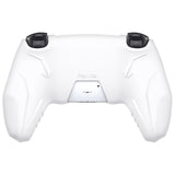 PlayVital Futuristic CyberMech Design Silicone Grip Skin with Thumb Grips for PS5 Wireless Controller, Compatible with PS5 Official Charging Dock - White - CHXPFP002