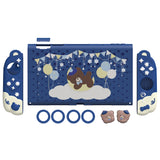 PlayVital Good Night Bear Dockable Protective Case for Nintendo Switch 2 - Detachable Silicone Joycon Grips & Shockproof Back Cover with Cute Bear Thumbs Caps - Midnight Blue - WNXNTM001