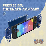 PlayVital Good Night Bear Dockable Protective Case for Nintendo Switch 2 - Detachable Silicone Joycon Grips & Shockproof Back Cover with Cute Bear Thumbs Caps - Midnight Blue - WNXNTM001