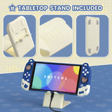 PlayVital Good Night Bear Dockable Protective Case for Nintendo Switch 2 - Detachable Silicone Joycon Grips & Shockproof Back Cover with Cute Bear Thumbs Caps - Midnight Blue - WNXNTM001