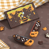 PlayVital Good Night Bear Dockable Protective Case for Nintendo Switch 2 - Detachable Silicone Joycon Grips & Shockproof Back Cover with Cute Bear Thumbs Caps - Brown - WNXNTM002