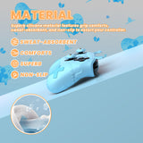 PlayVital Gothic Imp Series Cute Silicone Case for Nintendo Switch Pro Controller with 4 Thumb Grip & 2 Sticker, Non-Slip Anti-Scratch Protective Silicone Skin Cover - Aqua Blue - PVLNPP003