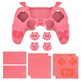 PlayVital Gothic Imp Series Cute Silicone Case for ps5 Controller with 4 Thumb Grips and 6 Stickers, Anti-Slip Silicone Skin Cover, Compatible with ps5 Charging Station - Peach Pink - GTKPFP004
