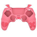 PlayVital Gothic Imp Series Cute Silicone Case for ps5 Controller with 4 Thumb Grips and 6 Stickers, Anti-Slip Silicone Skin Cover, Compatible with ps5 Charging Station - Peach Pink - GTKPFP004