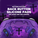PlayVital Gothic Imp Series Silicone Cover for Nintendo Switch 2 Pro Controller, Cute Protective Skin Case for Switch 2 Pro Controller with Back Button Caps & Thumb Grip & Sticker - Purple - GTVPTP002