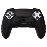 PlayVital Guardian Edition Anti-Slip Ergonomic Silicone Cover Case for ps5 Edge Controller, Soft Rubber Protector Skin for ps5 Edge Wireless Controller with Thumb Grip Caps - Black - EHPFP001