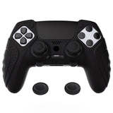 PlayVital Guardian Edition Anti-Slip Ergonomic Silicone Cover Case for ps5 Edge Controller, Soft Rubber Protector Skin for ps5 Edge Wireless Controller with Thumb Grip Caps - Black - EHPFP001