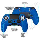 PlayVital Guardian Edition Anti-Slip Ergonomic Silicone Cover Case for ps5 Edge Controller, Soft Rubber Protector Skin for ps5 Edge Wireless Controller with Thumb Grip Caps - Blue - EHPFP008