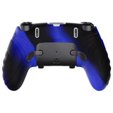 PlayVital Guardian Edition Anti-Slip Ergonomic Silicone Cover Case for ps5 Edge Controller, Soft Rubber Protector Skin for ps5 Edge Wireless Controller with Thumb Grip Caps - Blue & Black - EHPFP009
