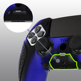 PlayVital Guardian Edition Anti-Slip Ergonomic Silicone Cover Case for ps5 Edge Controller, Soft Rubber Protector Skin for ps5 Edge Wireless Controller with Thumb Grip Caps - Blue & Black - EHPFP009