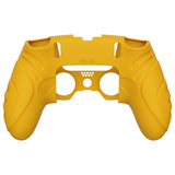 PlayVital Guardian Edition Anti-Slip Ergonomic Silicone Cover Case for ps5 Edge Controller, Soft Rubber Protector Skin for ps5 Edge Wireless Controller with Thumb Grip Caps - Caution Yellow - EHPFP012