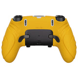 PlayVital Guardian Edition Anti-Slip Ergonomic Silicone Cover Case for ps5 Edge Controller, Soft Rubber Protector Skin for ps5 Edge Wireless Controller with Thumb Grip Caps - Caution Yellow - EHPFP012