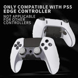 PlayVital Guardian Edition Anti-Slip Ergonomic Silicone Cover Case for ps5 Edge Controller, Soft Rubber Protector Skin for ps5 Edge Wireless Controller with Thumb Grip Caps - Clear White - EHPFP003