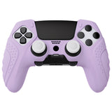 PlayVital Guardian Edition Anti-Slip Ergonomic Silicone Cover Case for ps5 Edge Controller, Soft Rubber Protector Skin for ps5 Edge Wireless Controller with Thumb Grip Caps - Mauve Purple - EHPFP005