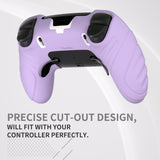 PlayVital Guardian Edition Anti-Slip Ergonomic Silicone Cover Case for ps5 Edge Controller, Soft Rubber Protector Skin for ps5 Edge Wireless Controller with Thumb Grip Caps - Mauve Purple - EHPFP005