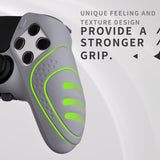 PlayVital Guardian Edition Anti-Slip Ergonomic Silicone Cover Case for ps5 Edge Controller, Soft Rubber Protector Skin for ps5 Edge Wireless Controller with Thumb Grip Caps - Metallic Gray - EHPFP011