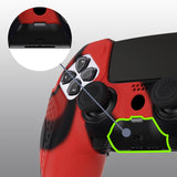 PlayVital Guardian Edition Anti-Slip Ergonomic Silicone Cover Case for ps5 Edge Controller, Soft Rubber Protector Skin for ps5 Edge Wireless Controller with Thumb Grip Caps - Red & Black - EHPFP007