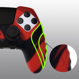 PlayVital Guardian Edition Anti-Slip Ergonomic Silicone Cover Case for ps5 Edge Controller, Soft Rubber Protector Skin for ps5 Edge Wireless Controller with Thumb Grip Caps - Red & Black - EHPFP007