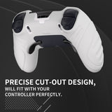 PlayVital Guardian Edition Anti-Slip Ergonomic Silicone Cover Case for ps5 Edge Controller, Soft Rubber Protector Skin for ps5 Edge Wireless Controller with Thumb Grip Caps - White - EHPFP002